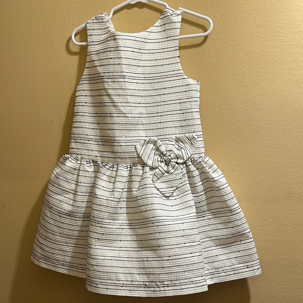 Mayoral Striped White and Black Dress